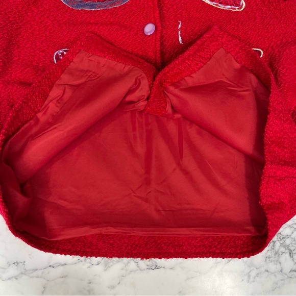 Parsley & Sage Red Hat Society Applique Jacket Button Front Long Sleeve Large - Picture 8 of 11